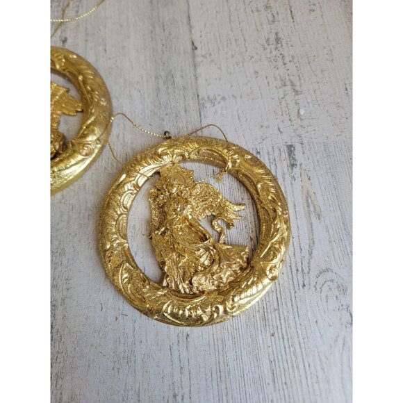 Golden Circle Angel cherub set ornament Xmas religious - Picture 2 of 5